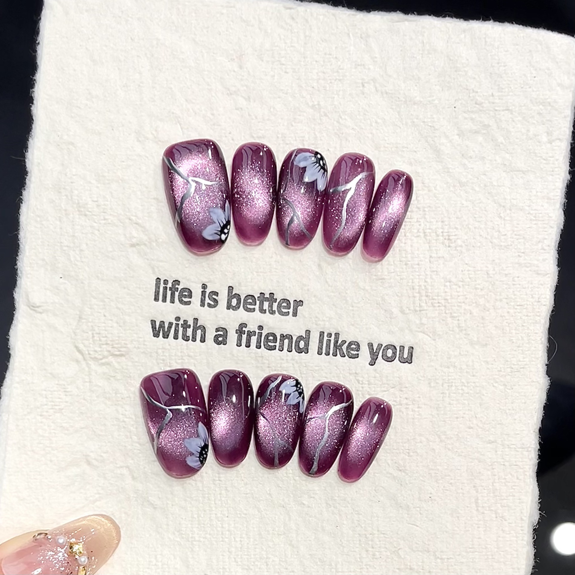Resin Art Glitter - 10pcs Handmade Pressed Oval Nail Art,Nice