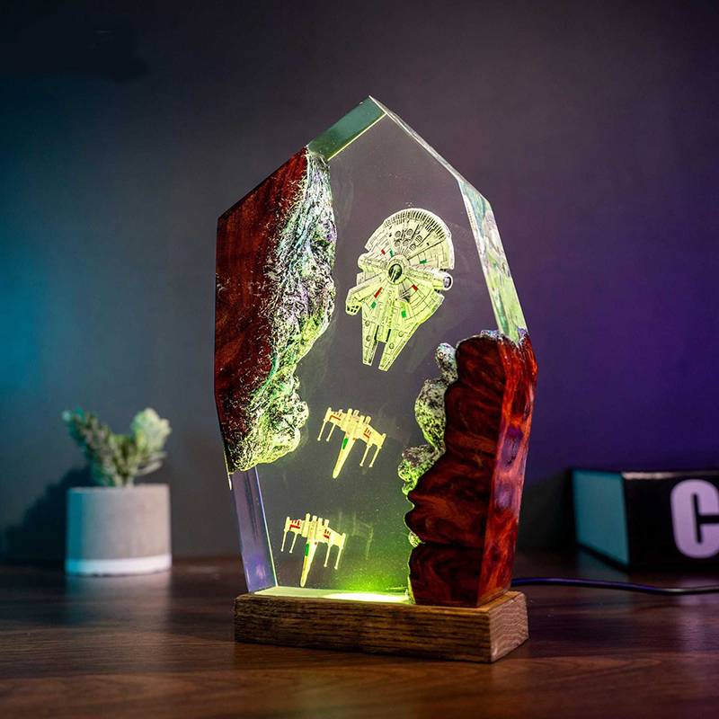 Resin Art Toys - Table Resin Lamp Universe War Sence