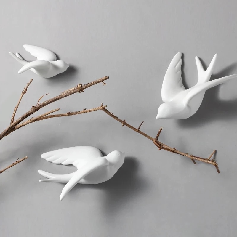 Resin Art Hanging - Creative Ceramic Birds Wall Hanging Pigeon