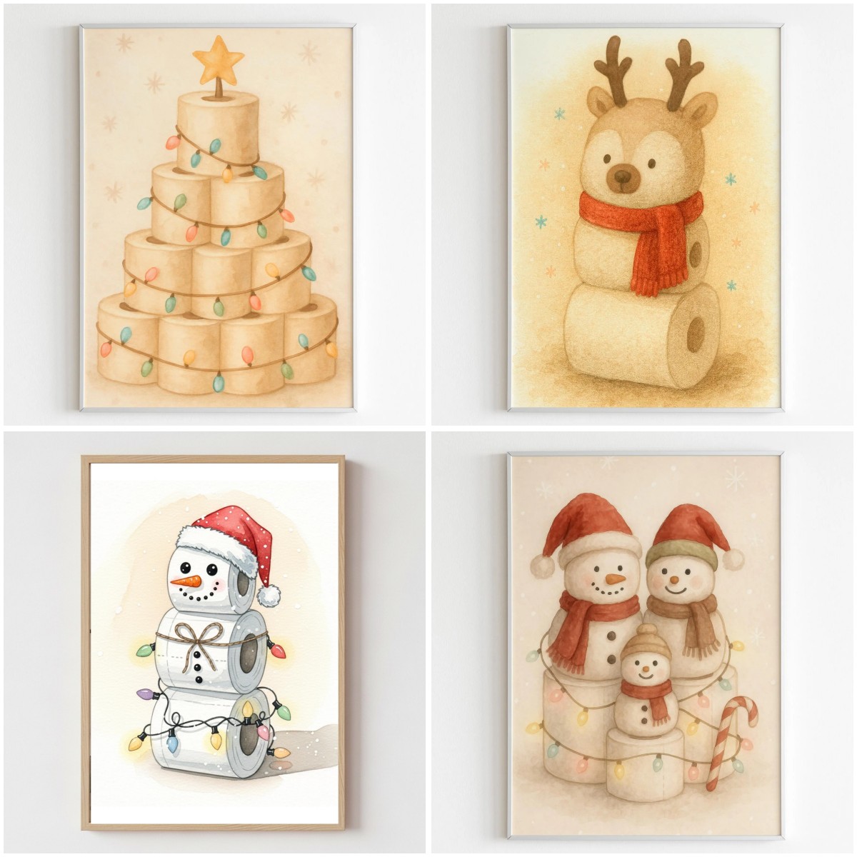 Resin Art Wallpaper - Christmas Funny Toilet Paper Wall Art