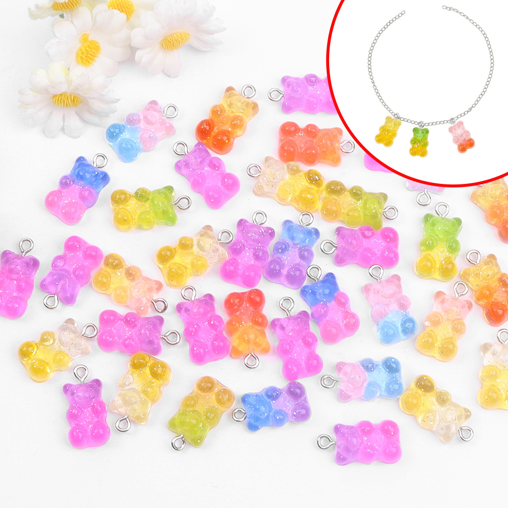 Resin Art Materials - 60pcs Dual Color Resin Bear Shaped