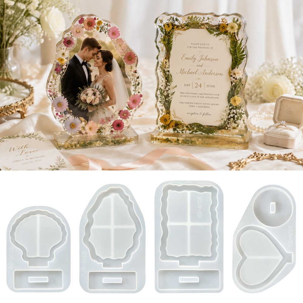 Resin Art Design - S0305 Love Heart Shell Photo Frame
