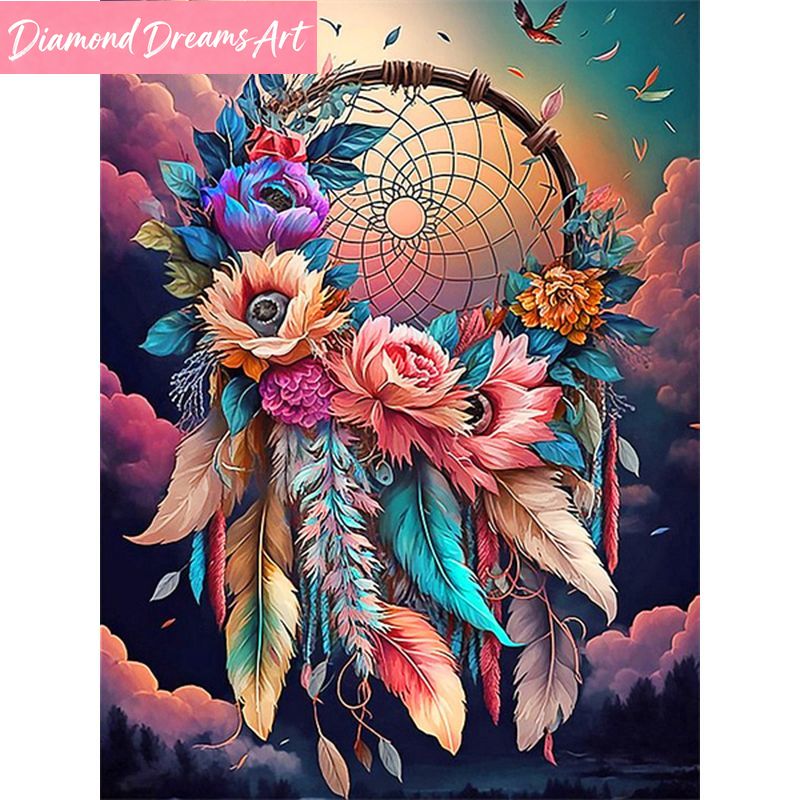Resin Art Design - Frameless, Diamond Painting Dream Catcher Butterfly