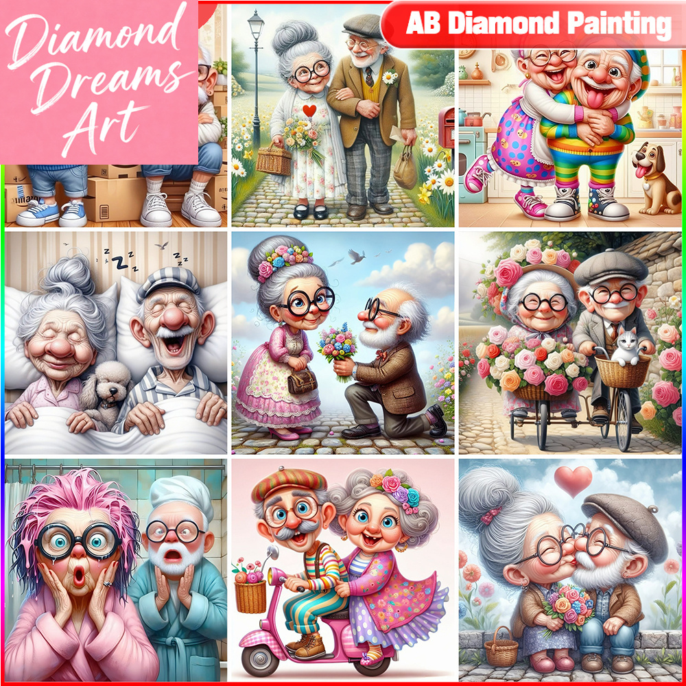 Resin Art Painting - Frameless, Diamond Embroidery Grandma Cross Stitch