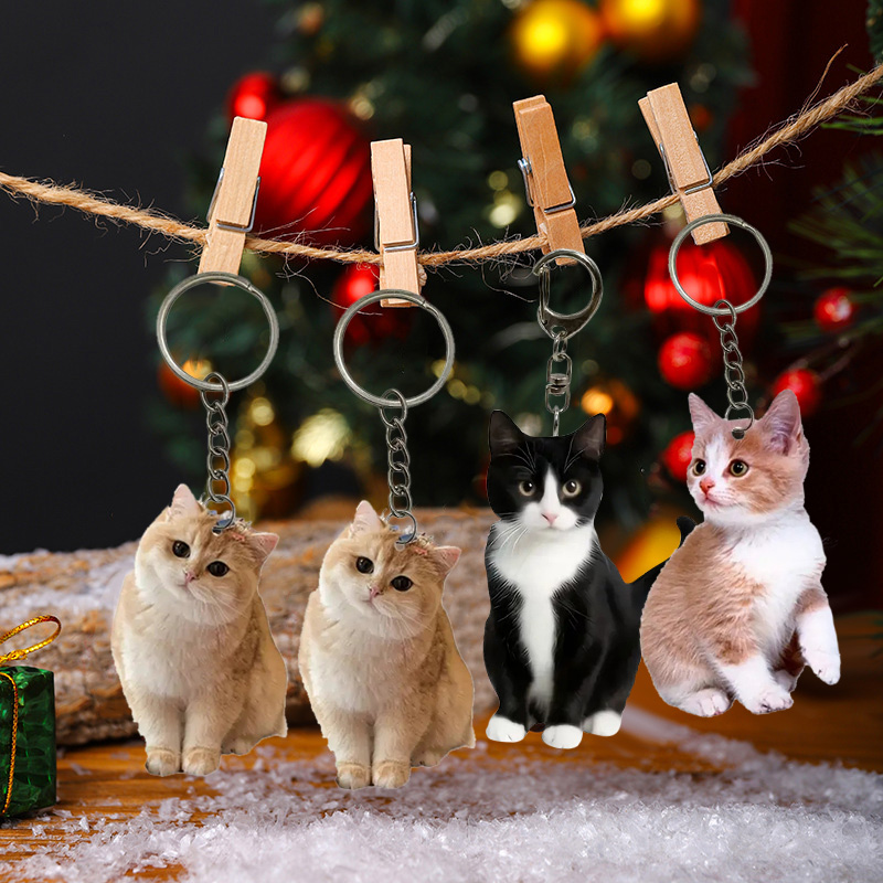 Black And White Cat Keychain 2 - Resin Art Keychain Design 리뷰 및 가격