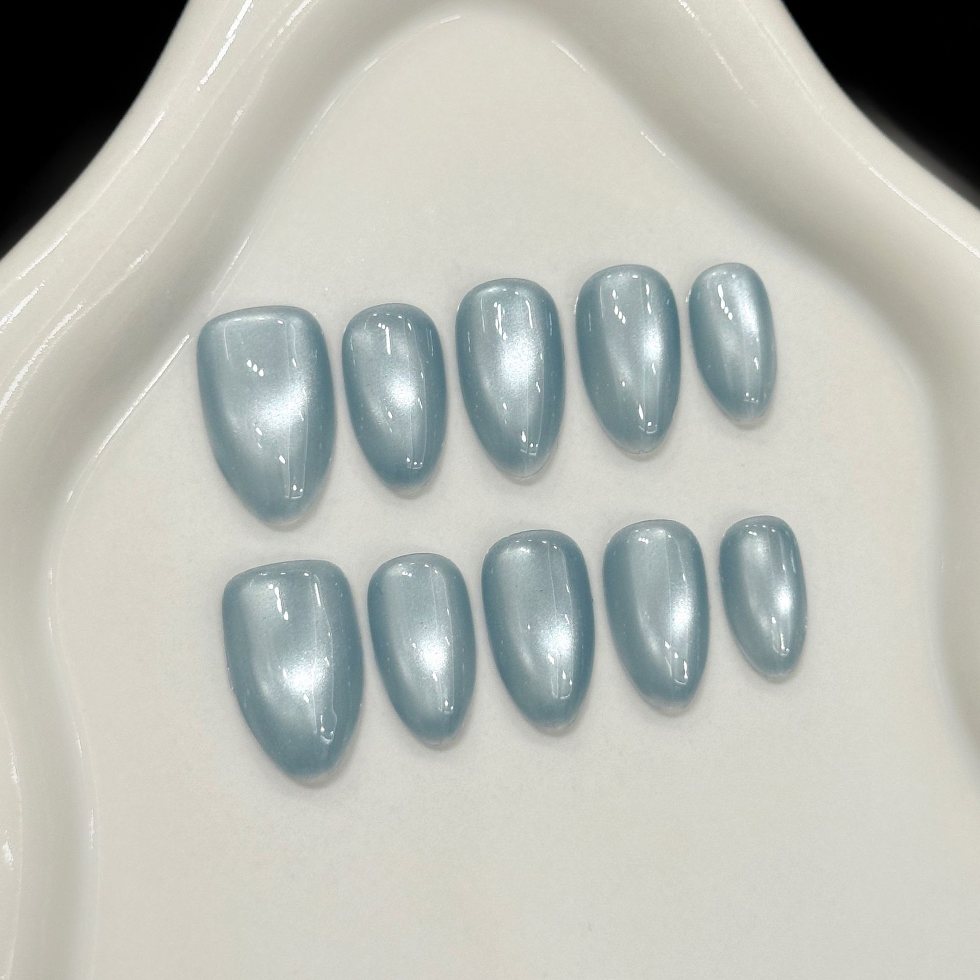 10Pcs Blue Cat Eye French Shor - Resin Art Design 리뷰 및 가격