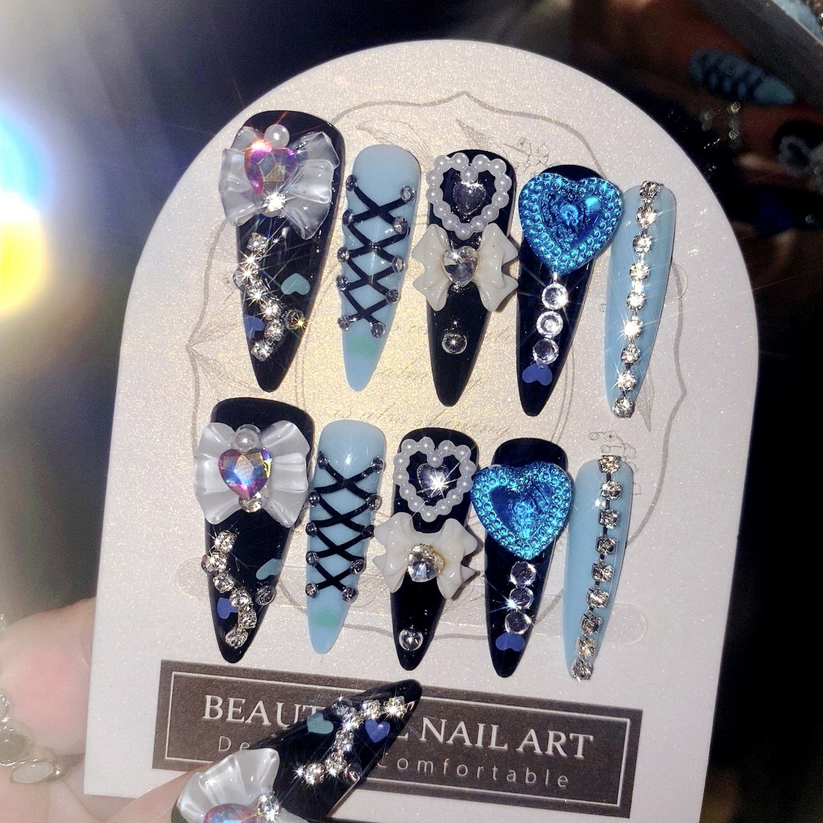 24pcs 3D Bow Decor False Nails - Resin Art Materials 리뷰 및 가격