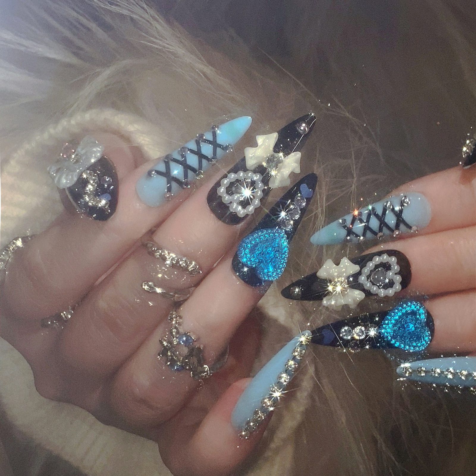 24pcs 3D Bow Decor False Nails - Resin Art Materials 리뷰 및 가격