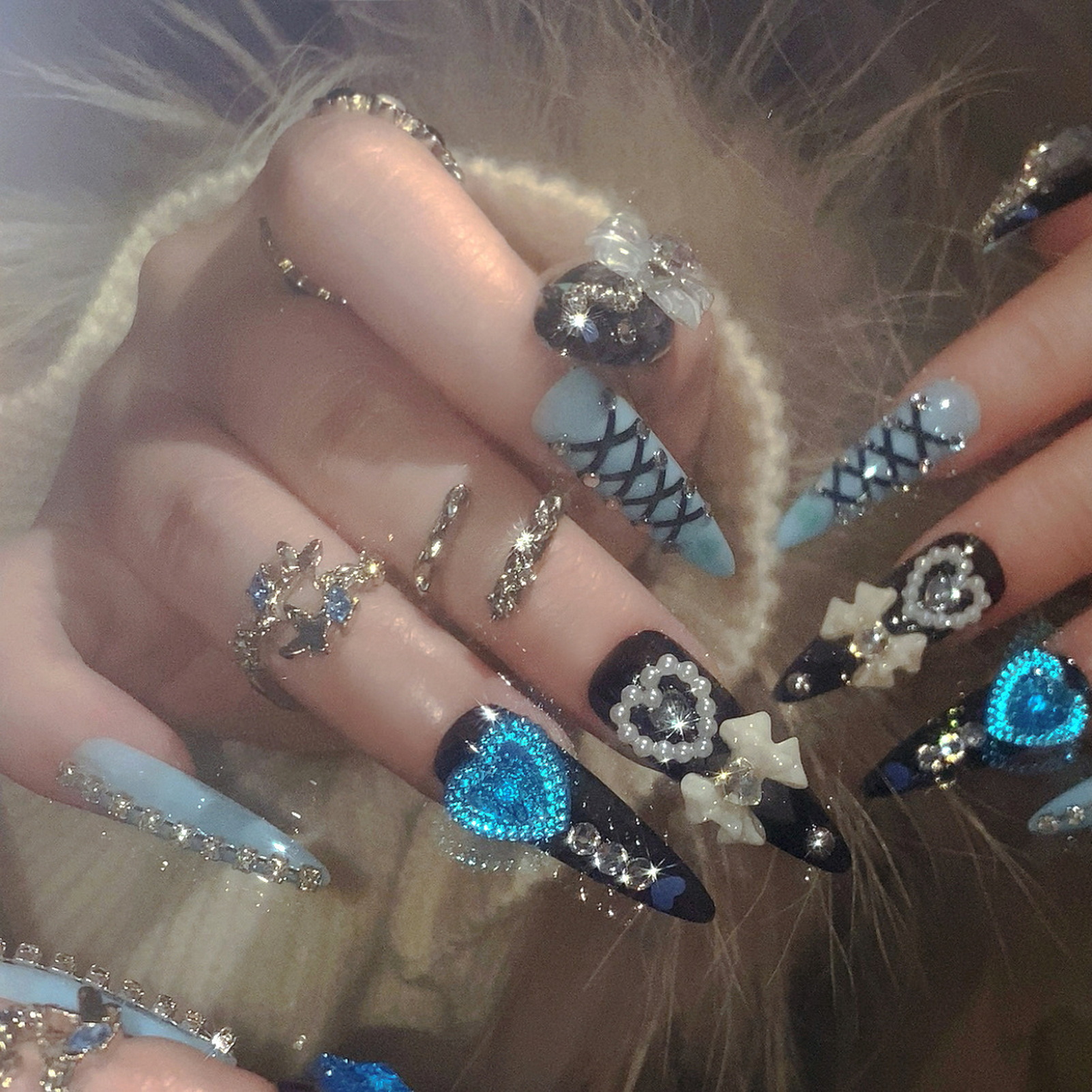 24pcs 3D Bow Decor False Nails - Resin Art Materials 리뷰 및 가격