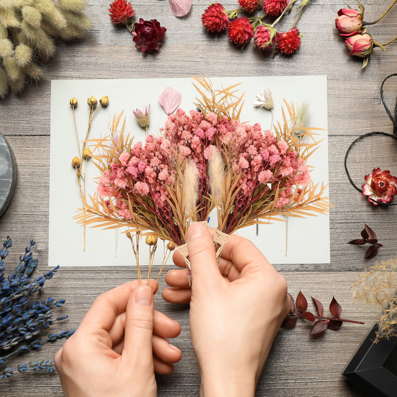 3Pcs Mini Dried Floral Bouquet - Dried Flower Pressed 리뷰 및 가격