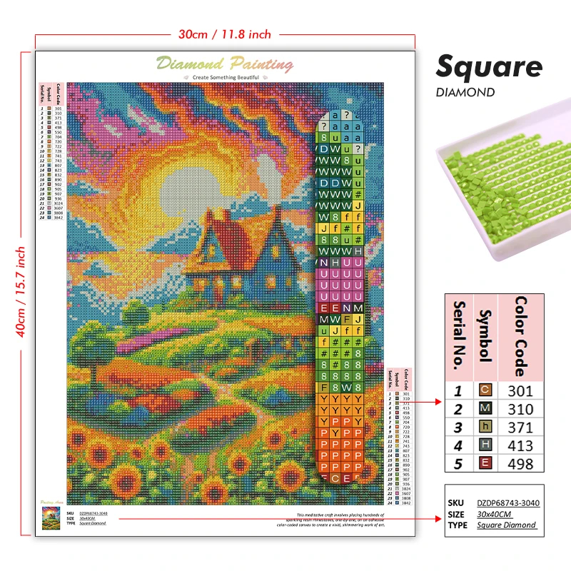 1pc frameless 5D DIY Diamond P - Resin Art Kits For Adults 리뷰 및 가격