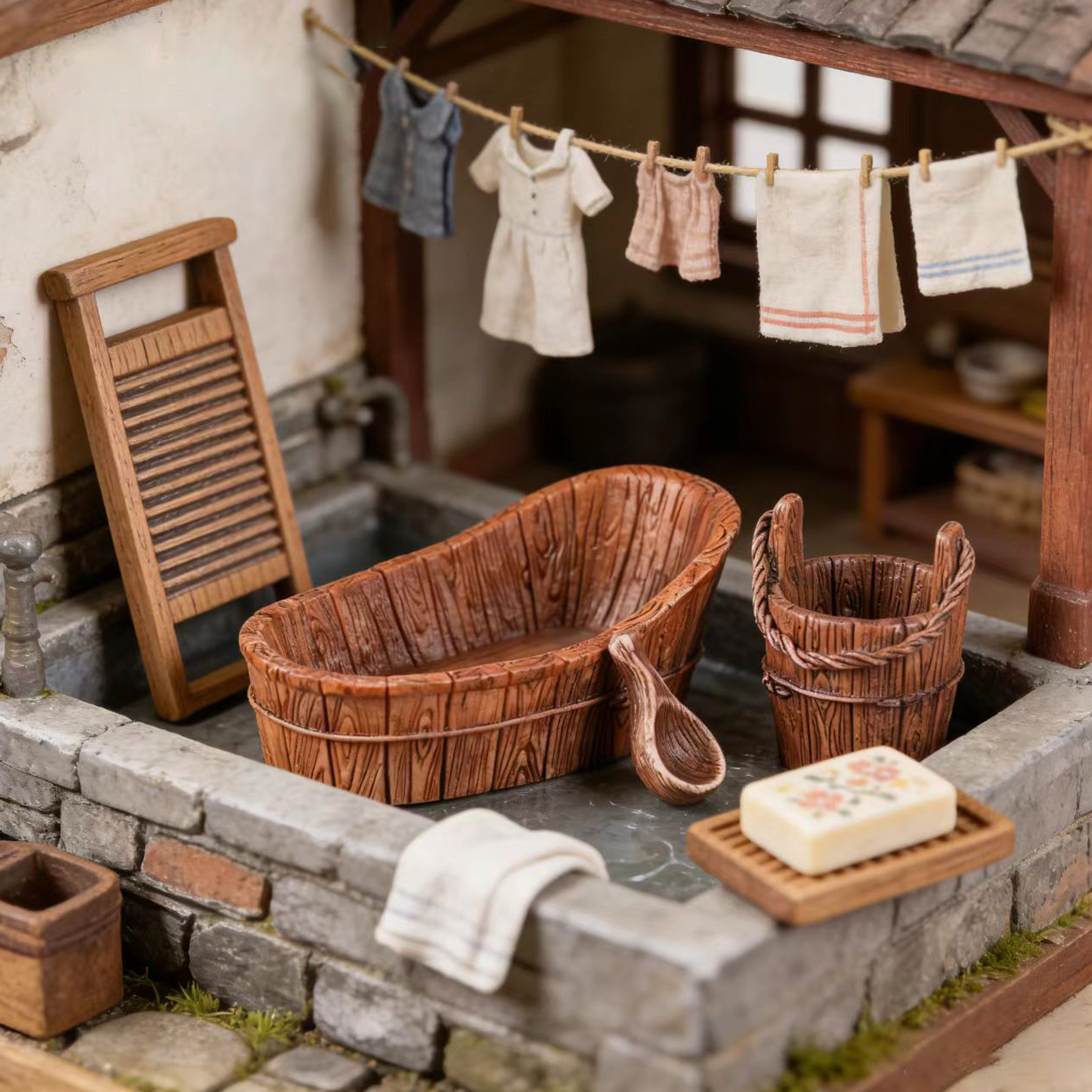 Miniature dollhouse wooden bar - Resin Art Toys 리뷰 및 가격