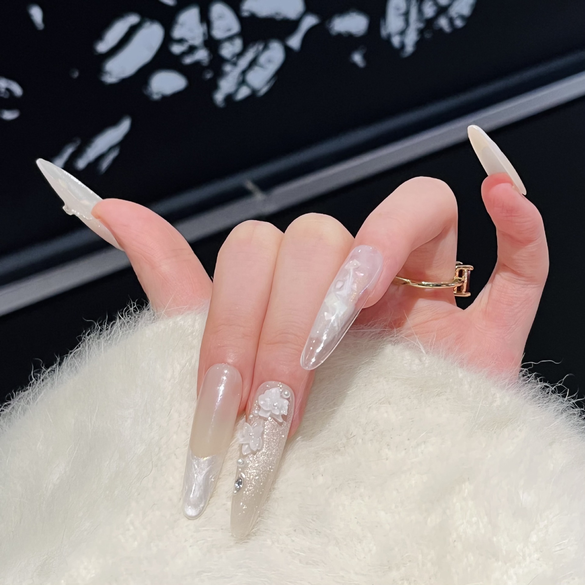 Press On Nails 10PCS Purple Fa - Resin Art Glitter 리뷰 및 가격