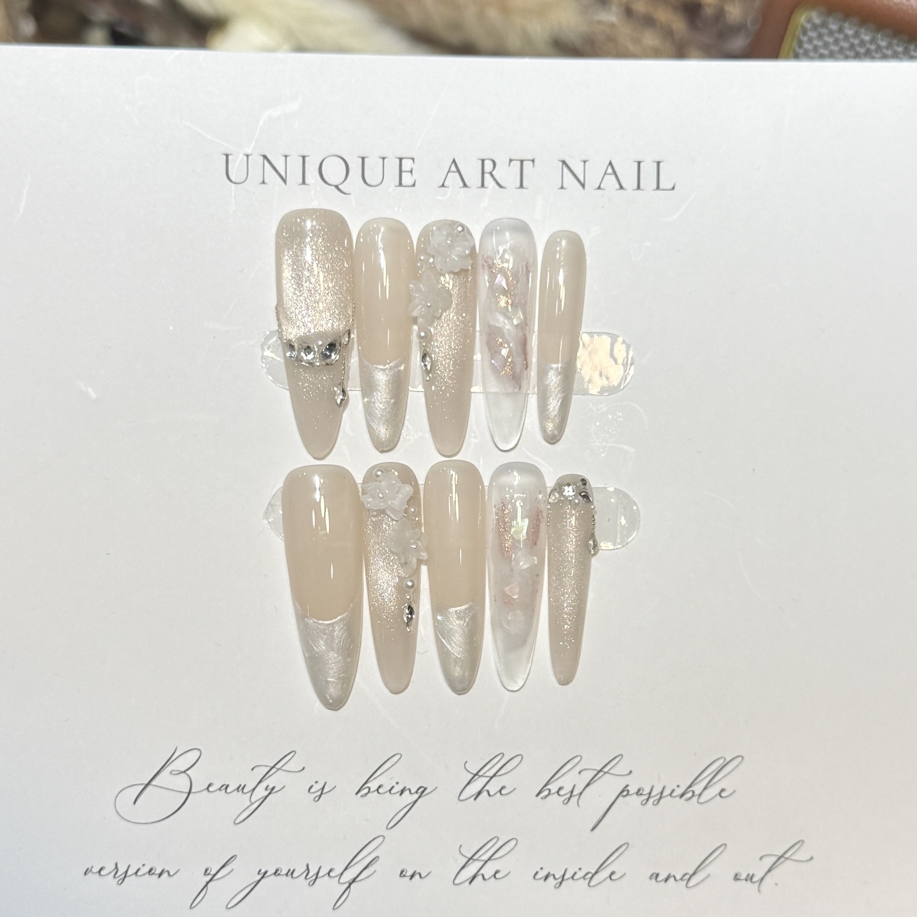 Press On Nails 10PCS Purple Fa - Resin Art Glitter 리뷰 및 가격