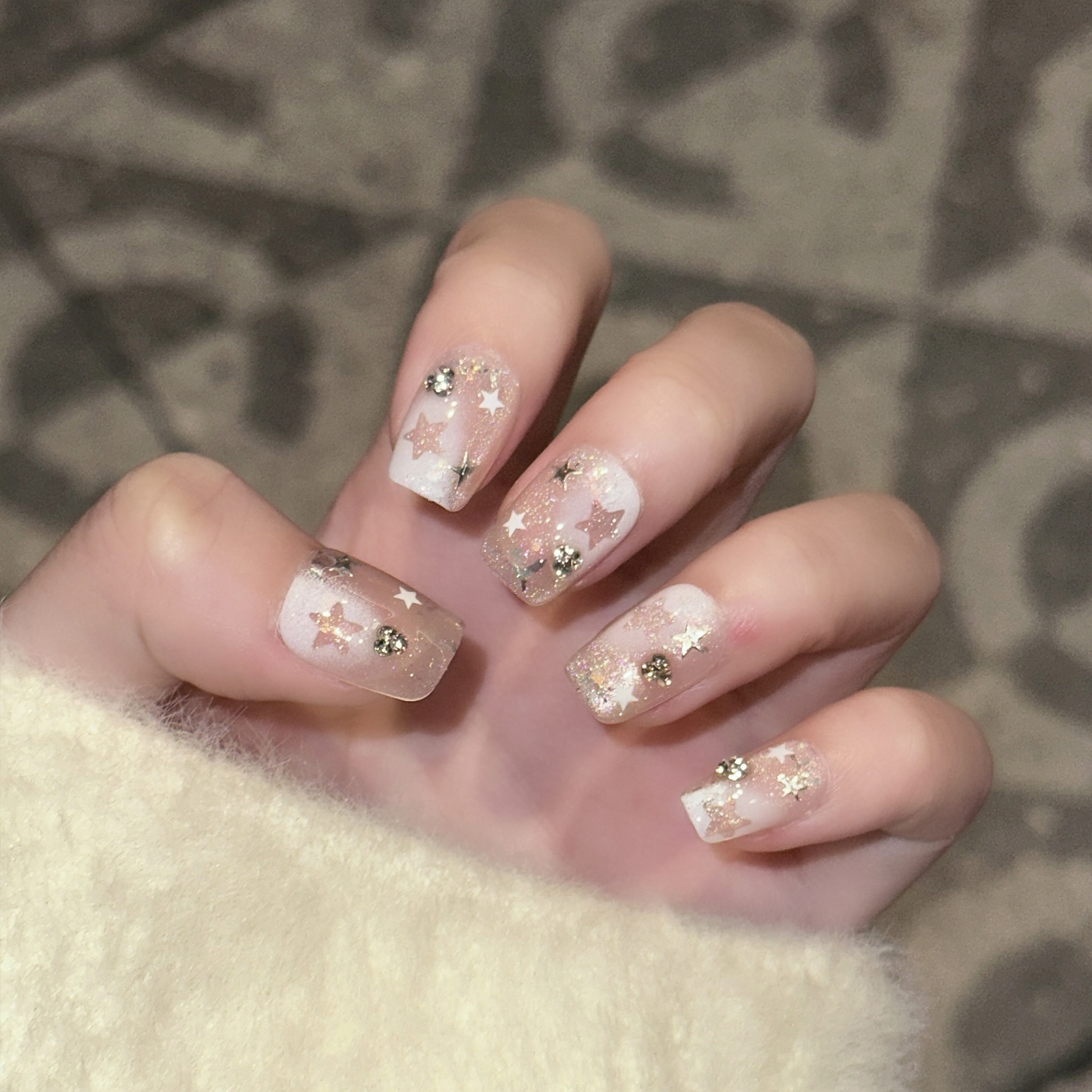 10PCS Short Square Fake Nails  - Resin Art Design 리뷰 및 가격