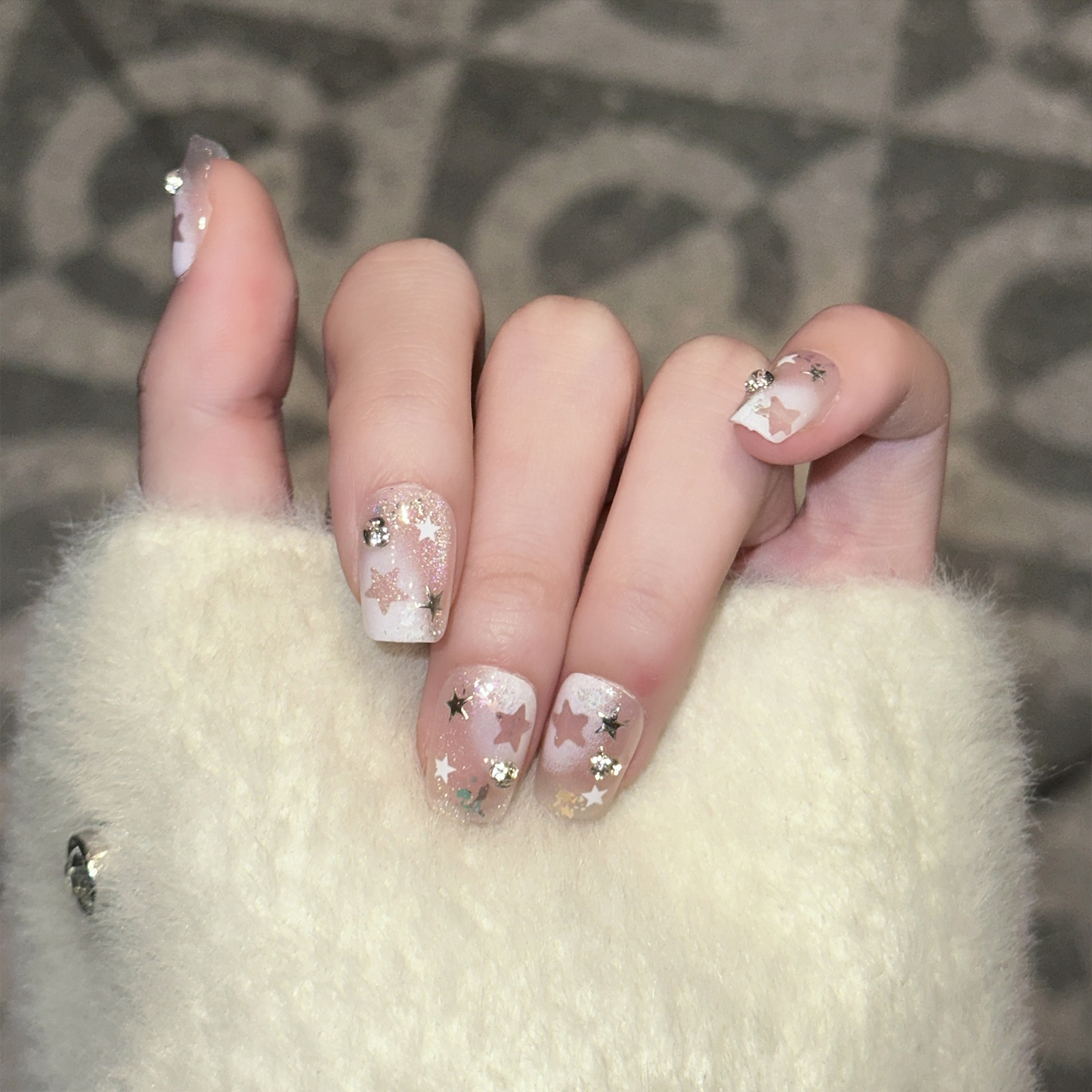 10PCS Short Square Fake Nails  - Resin Art Design 리뷰 및 가격