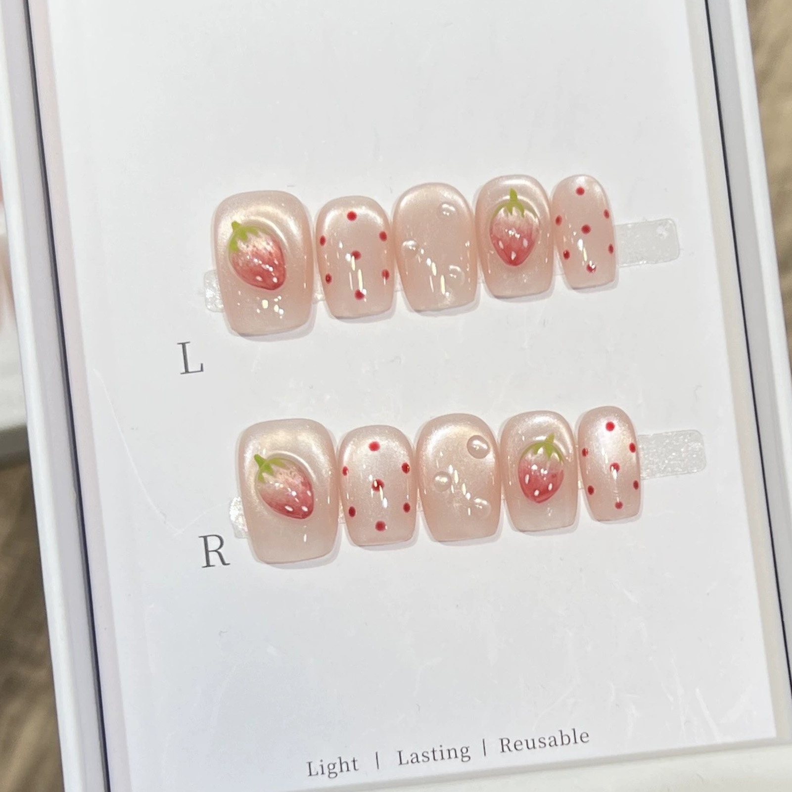 10PCS Short Square Fake Nails  - Resin Art Design 리뷰 및 가격