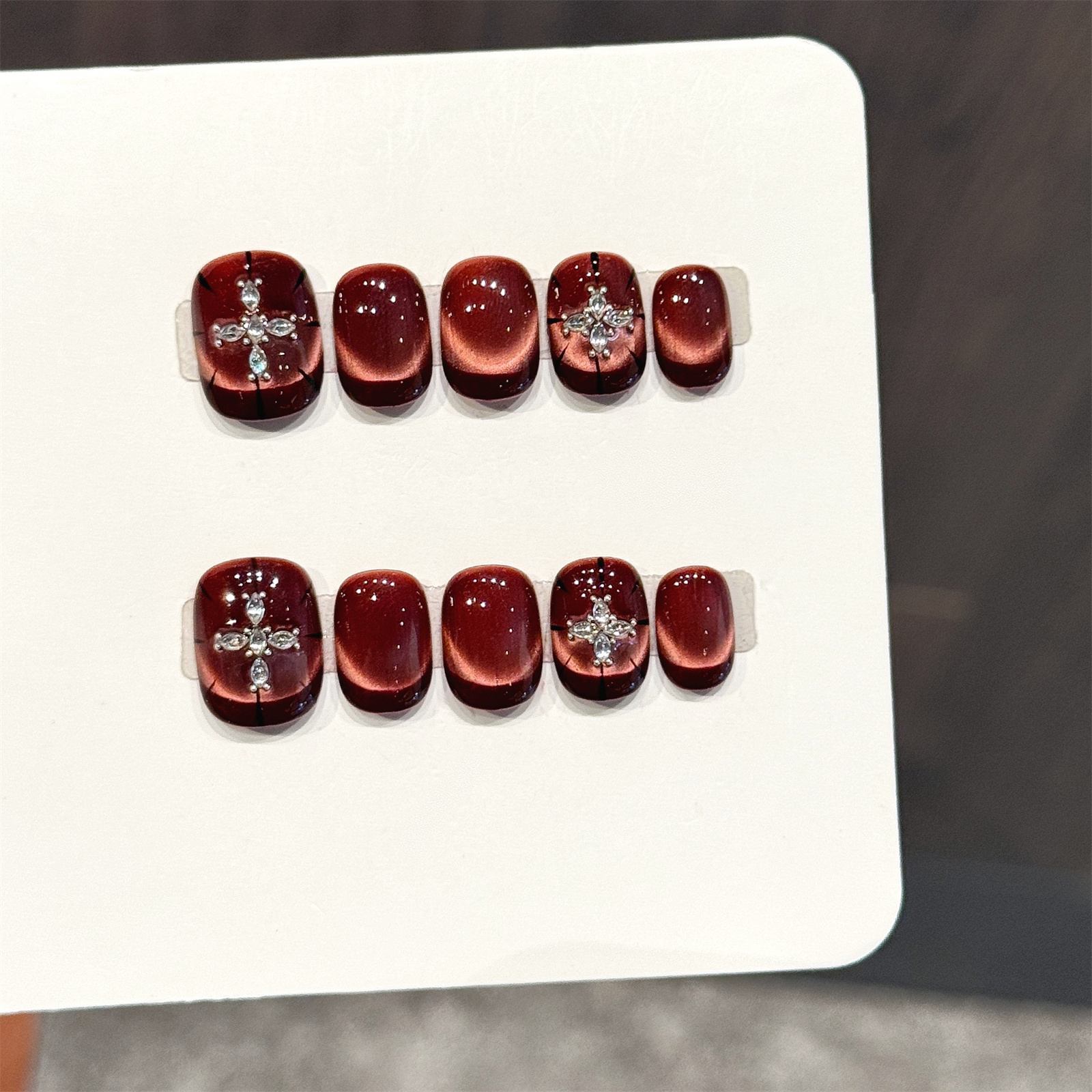 10pcs Wine-red Cat's Eye Press - Resin Art Glitter 리뷰 및 가격