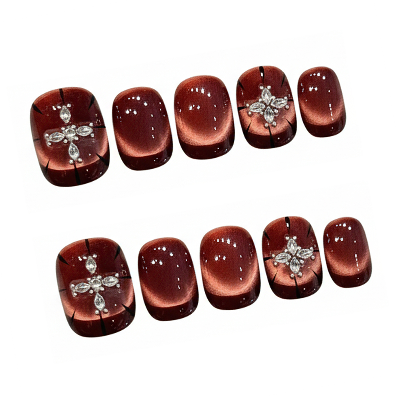 10pcs Wine-red Cat's Eye Press - Resin Art Glitter 리뷰 및 가격