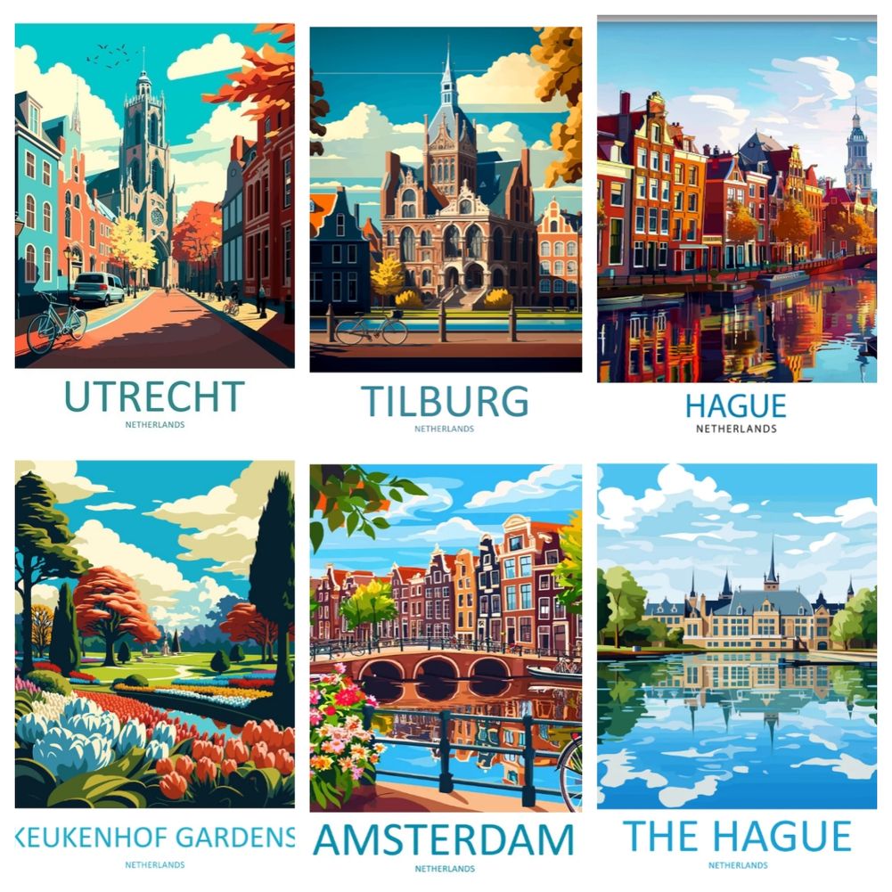 Netherlands Travel Poster Full - Resin Art Wallpaper 리뷰 및 가격