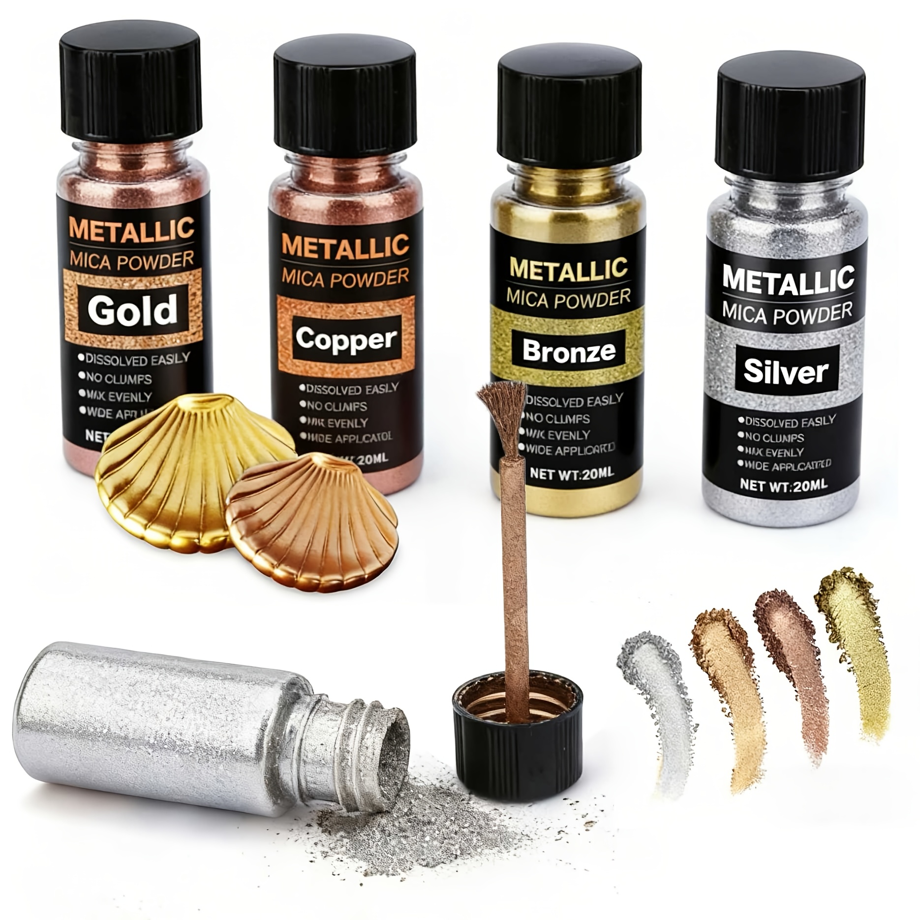 Metallic Mica Powder, Brushed  - Resin Dye Opaque 리뷰 및 가격