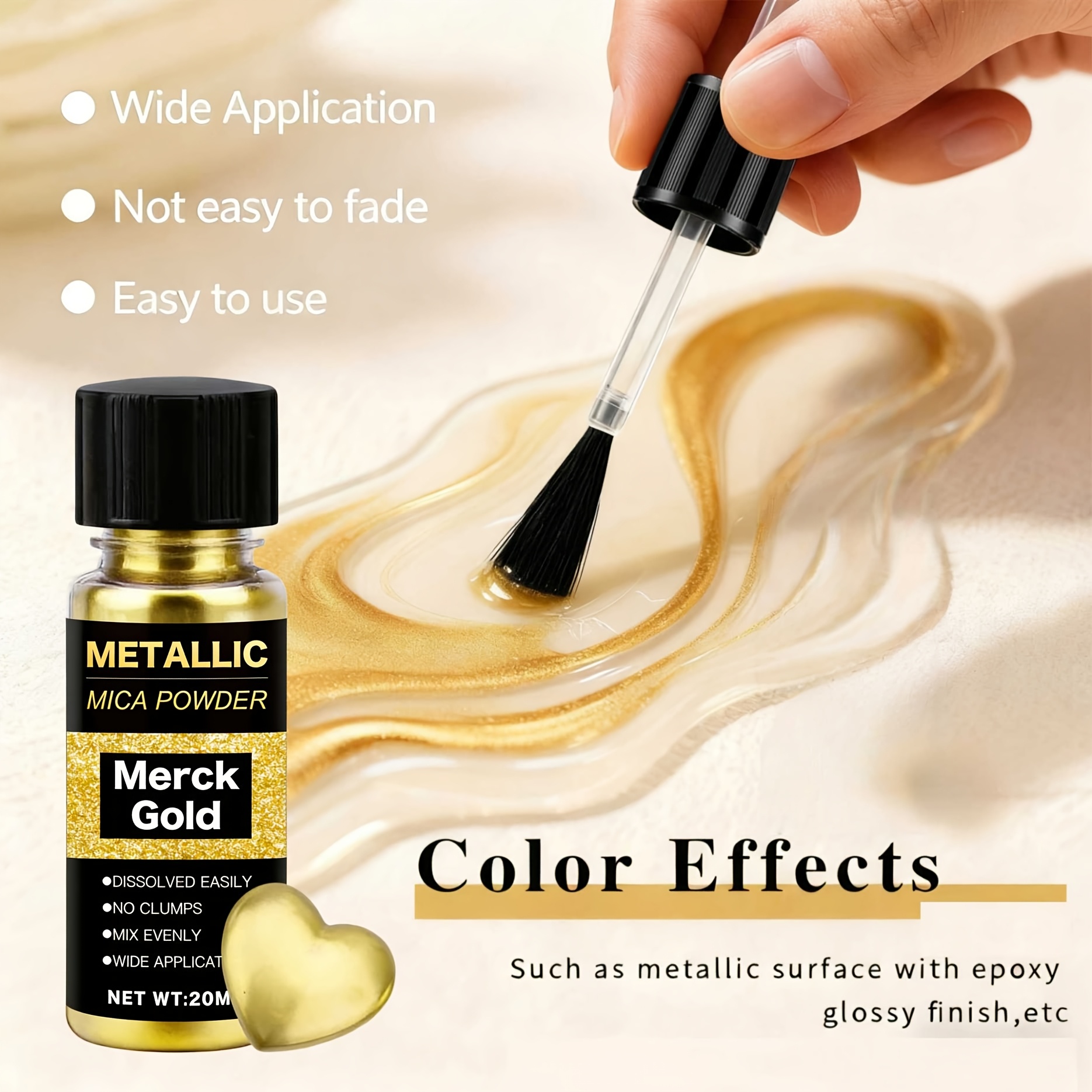 Metallic Mica Powder, Brushed  - Resin Dye Opaque 리뷰 및 가격