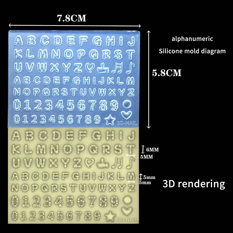 Silicone Nail Mold for 3D Lett - Resin Art Design 리뷰 및 가격