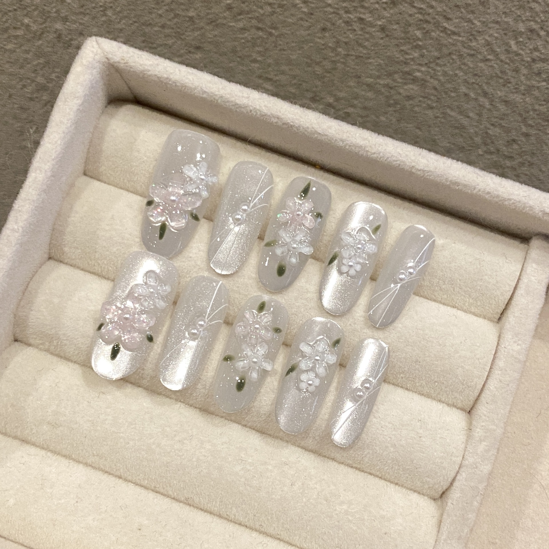 10pcs Glitter Sliver Press On  - Resin Art Design 리뷰 및 가격