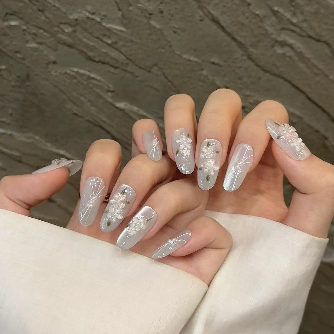 10pcs Glitter Sliver Press On  - Resin Art Design 리뷰 및 가격