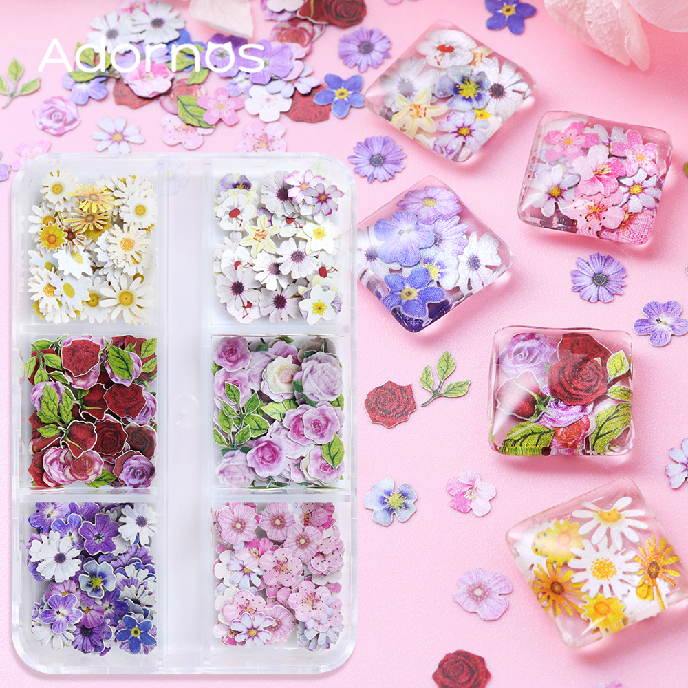 6 Grids Flowers Wood Pulp Chip - Resin Art Design 리뷰 및 가격