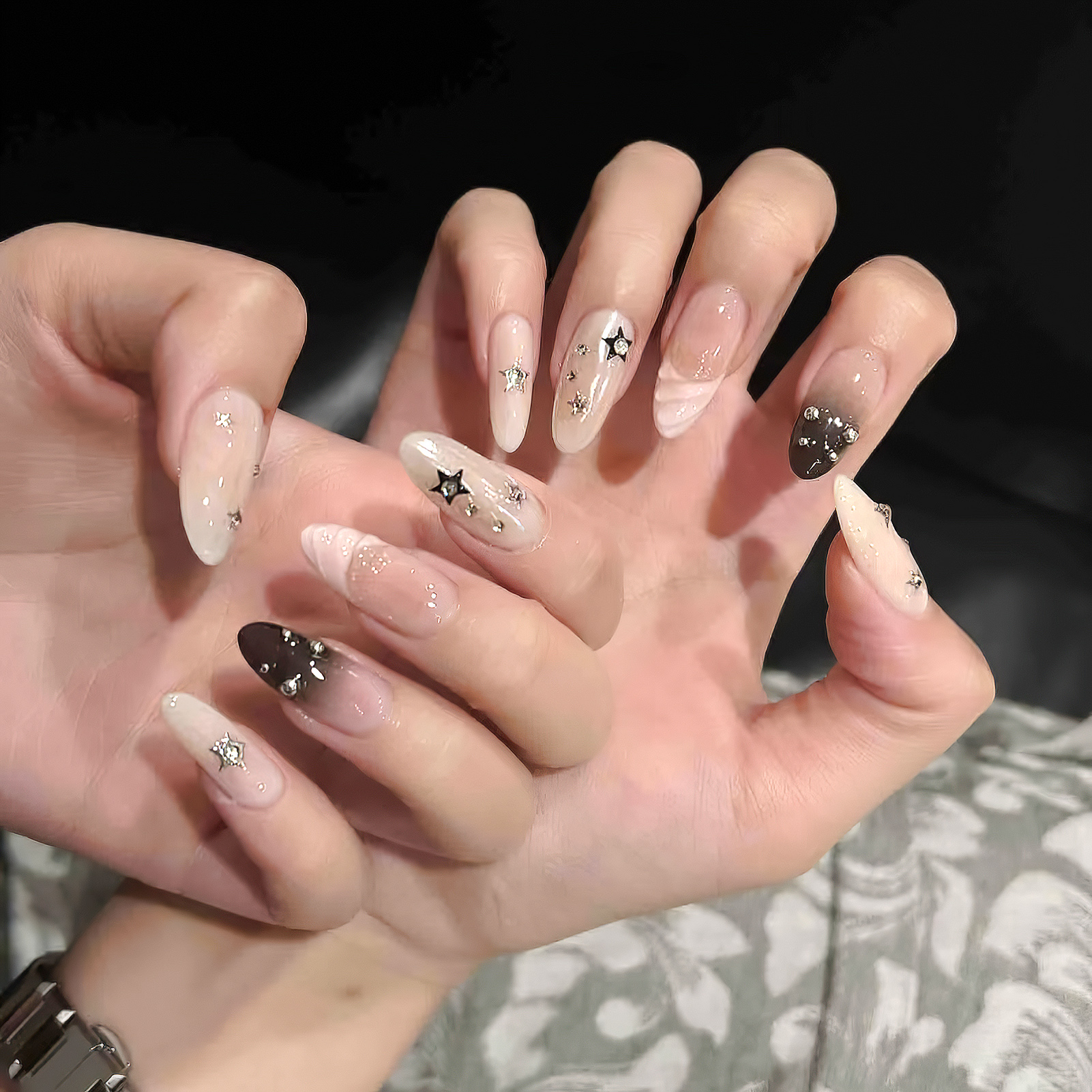 10pcs Almond Fake Nails Star G - Resin Art Glitter 리뷰 및 가격