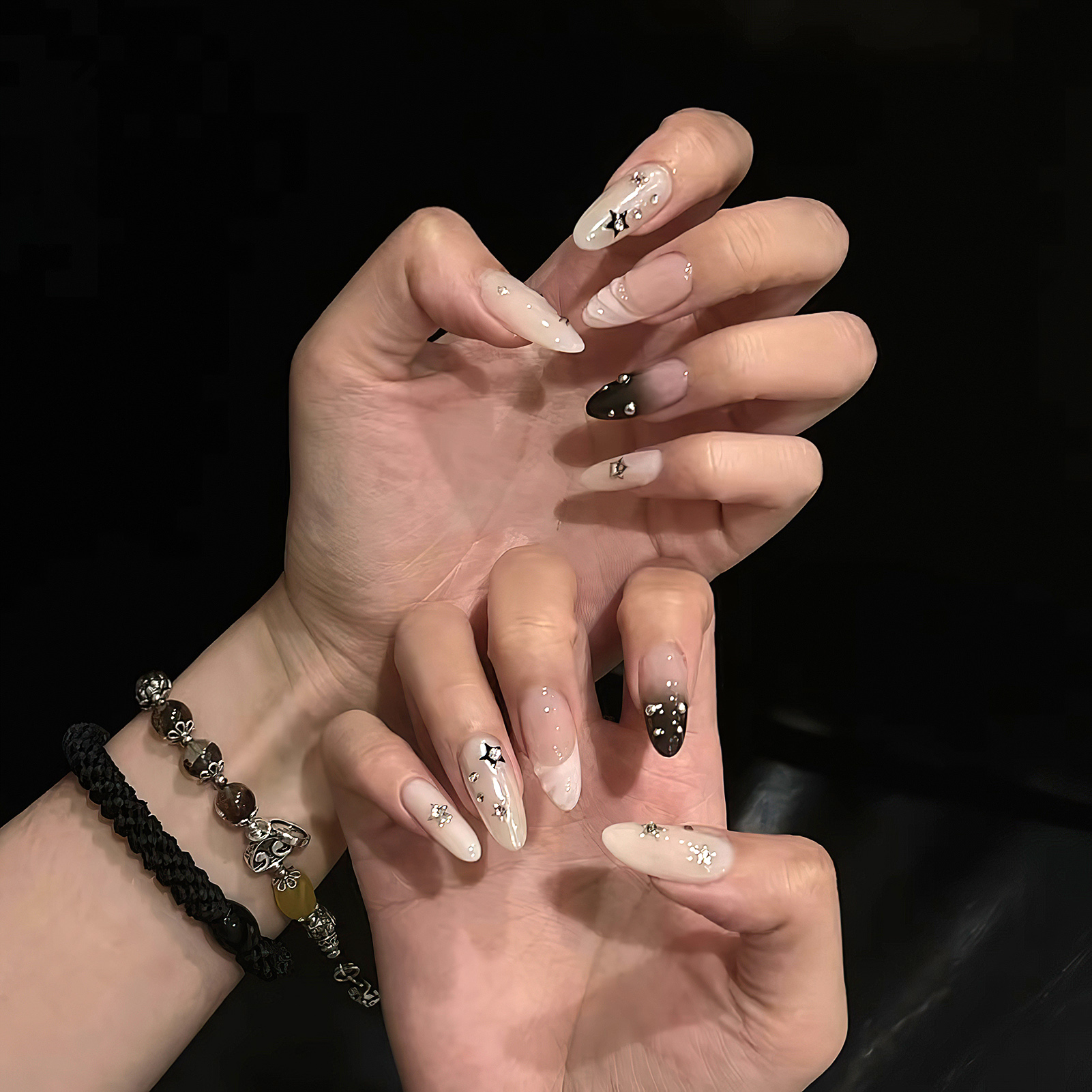 10pcs Almond Fake Nails Star G - Resin Art Glitter 리뷰 및 가격