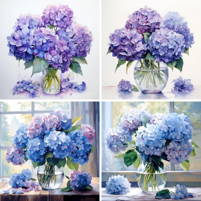 Diamond Painting Hydrangeas Fl - Resin Art Kits For Adults 리뷰 및 가격