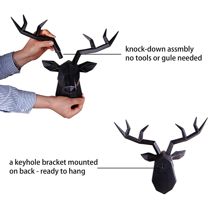 Deer Head Sculpture Animal Sta - Resin Art Hanging 리뷰 및 가격