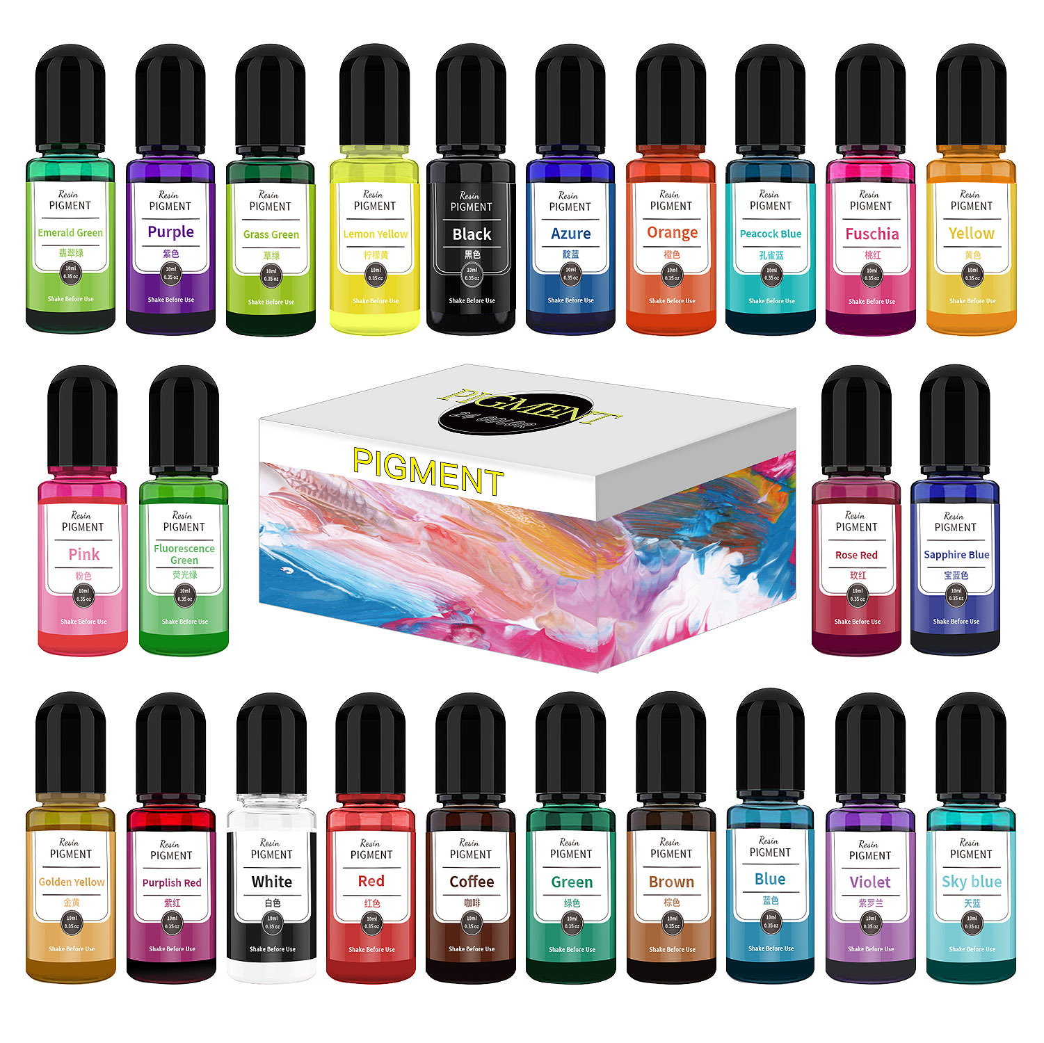 24 Color Art Ink Alcohol Resin - Resin Dye Opaque 리뷰 및 가격
