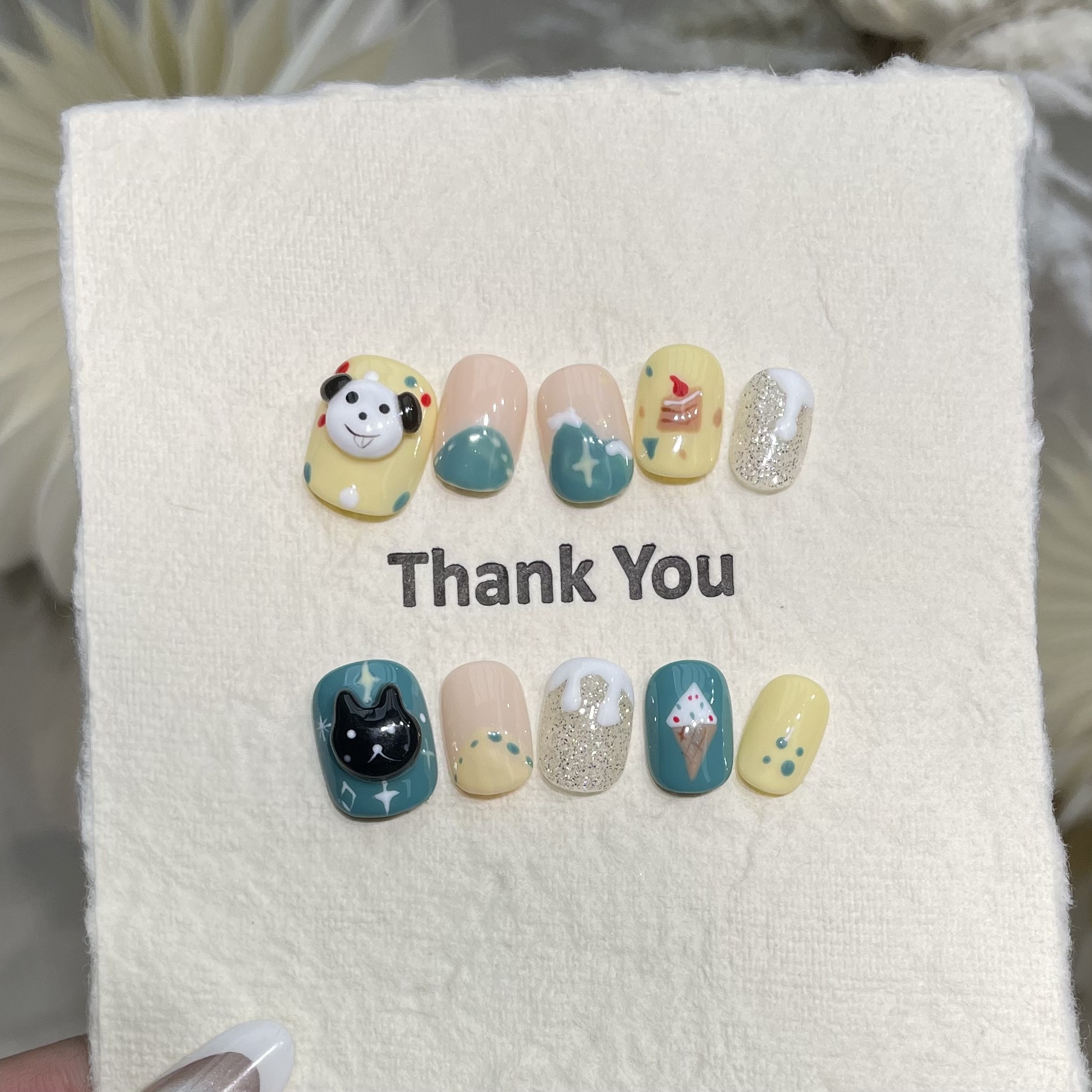 10Pcs Handmade Press On Nails  - Resin Art Design 리뷰 및 가격